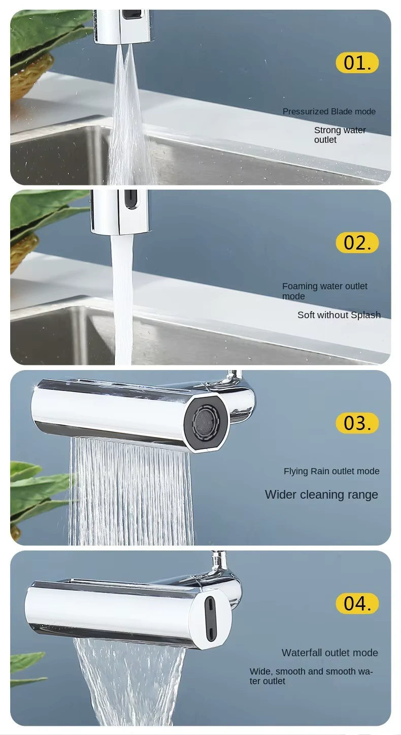 "Grifo 4 en 1¡maximiza el ahorro del agua en cada uso!"